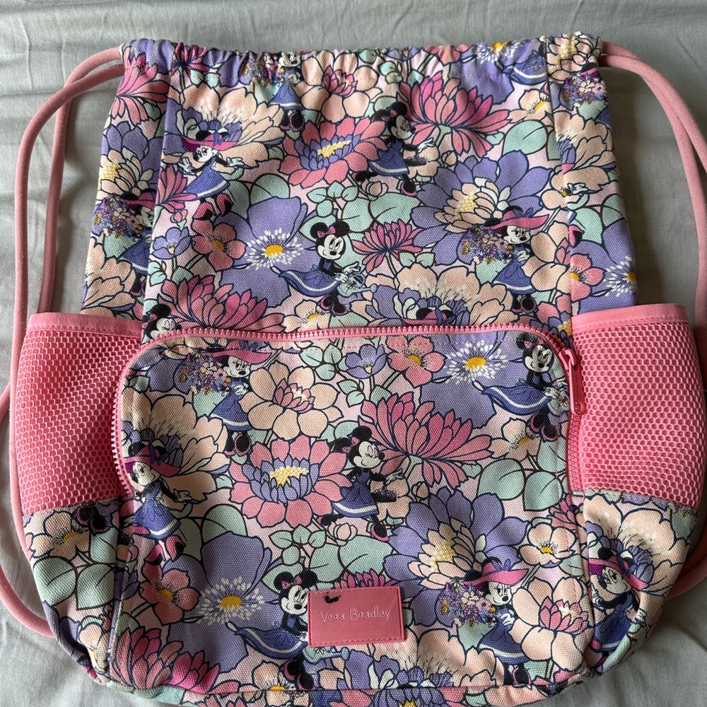 Vera Bradley Minnie Mouse Garden Party Drawstring Backpack